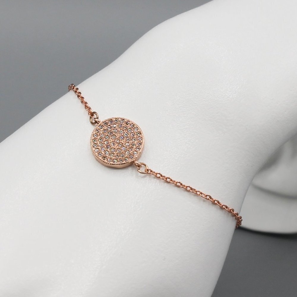 Jewelry bracelet rose gold tone crystals sparkly dainty minimalist brand new
